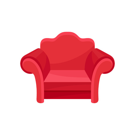 Red armchair, living room furniture, interior design element vector Illustration isolated on a white background.のイラスト素材
