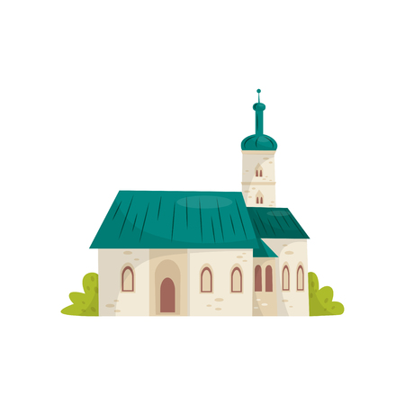 Flat vector icon of St. Mark s Catholic Church. Famous landmark of Croatia. Monumental architecture. Public buildingの写真素材