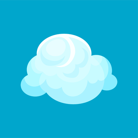 Flat vector icon of small fluffy cloud with lights and shadows. Weather symbol. Element for mobile app or gameの写真素材