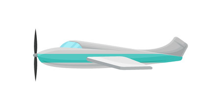 Small plane, light aircraft vector Illustration isolated on a white background.のイラスト素材