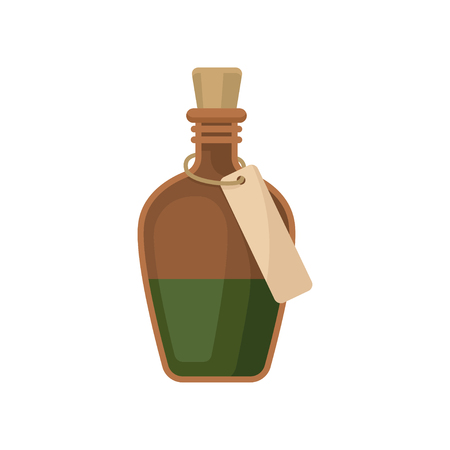 Old glass bottle with with medicine vector Illustration isolated on a white background.のイラスト素材