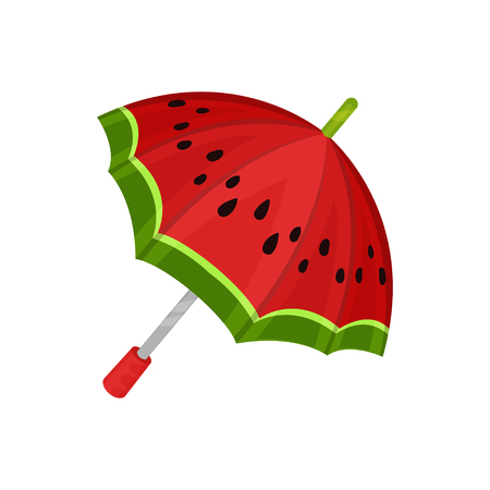 ute watermelon umbrella vector Illustration on a white backgroundのイラスト素材