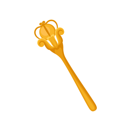 Royal scepter heraldic symbol, monarchy attribute vector Illustration isolated on a white background.のイラスト素材