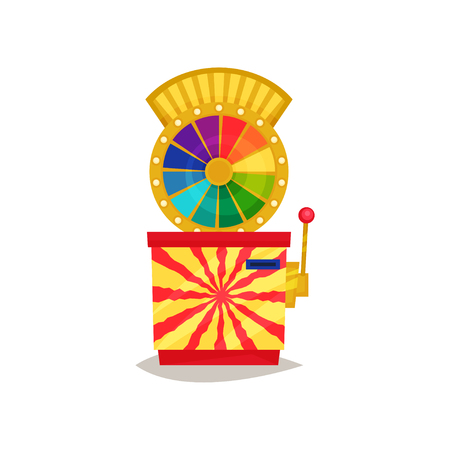 Fortune wheel, retro arcade game machine vector Illustration isolated on a white background.のイラスト素材