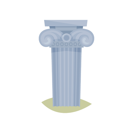 Flat vector icon of Greek column. Ancient architectural pillar. Museum symbolのイラスト素材