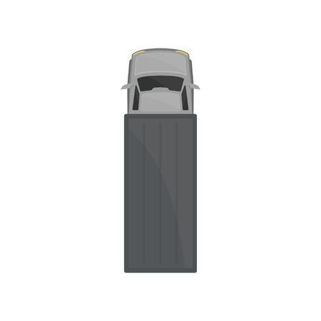 Truck, automobile for goods carriage, vehicle, top view vector Illustration isolated on a white background.のイラスト素材