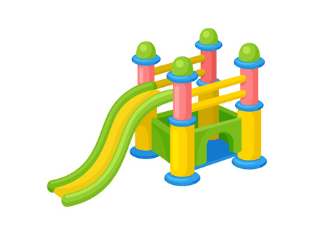 Colorful inflatable slide. Playground concept. Amusement park.のイラスト素材
