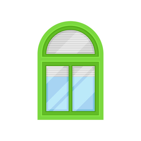 Window with green frame on white background.のイラスト素材