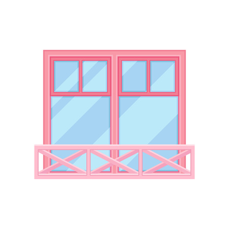 Windows with pink frame on white background.のイラスト素材