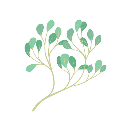 Young tree concept. Nature and plants. Trees and shrubs. Greenery leaves. Seasonal plant growth. Vector flat illustration.のイラスト素材