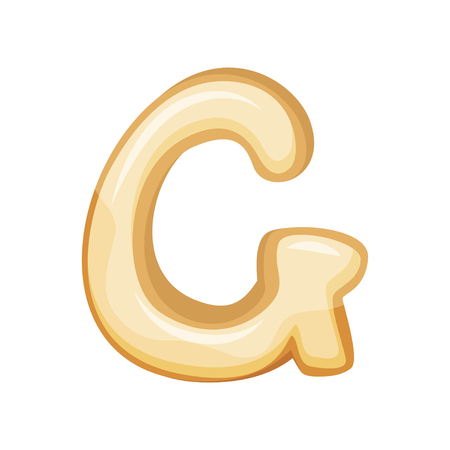 English letter G in the form of a cupcake. Vector illustration on white background.のイラスト素材