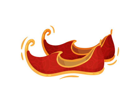 Traditional Turkish red shoes. Vector illustration on white background.のイラスト素材