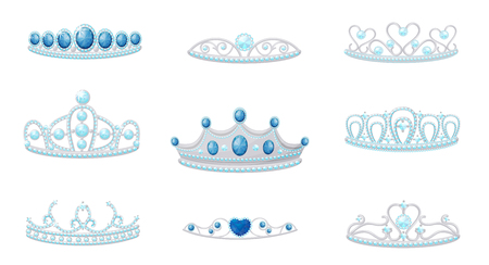 Set crowns image. Vector illustration on white background.のイラスト素材