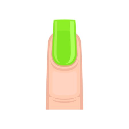 Long green nail with a straight edge. Vector illustration on white background.のイラスト素材