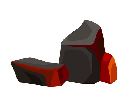 Three hot coals. Vector illustration on white background.のイラスト素材