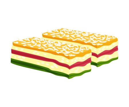 Multi-layered marmalade. Vector illustration on white background.のイラスト素材