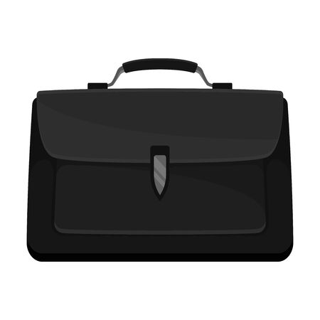 Black classic briefcase. Vector illustration on a white background.のイラスト素材
