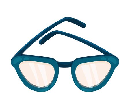 Glasses in a blue frame. Vector illustration on a white background.のイラスト素材