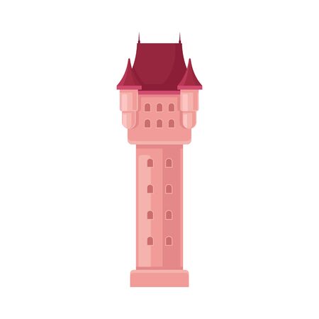 Tower of a fairytale castle. Vector illustration on a white background.のイラスト素材