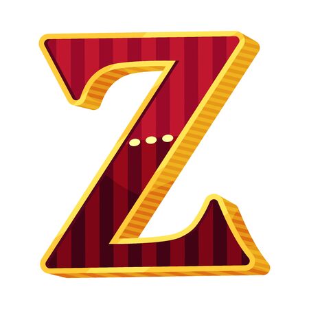 Letter Z in circus style. Vector illustration on a white background.のイラスト素材