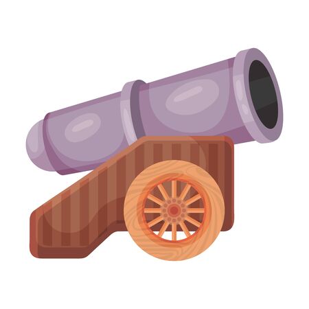 Purple cannon on the platform. Vector illustration on a white background.のイラスト素材