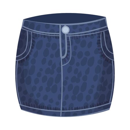 Blue Denim Skirt Clothing Item With Neat Stitching. Jeans Clothes Conceptのイラスト素材