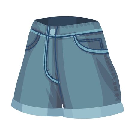 Stylish Denim Shorts Vector Trendy Clothing Itemのイラスト素材