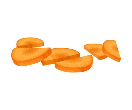 Sliced Carrot Root Vector Element Isolated On White Backgroundのイラスト素材