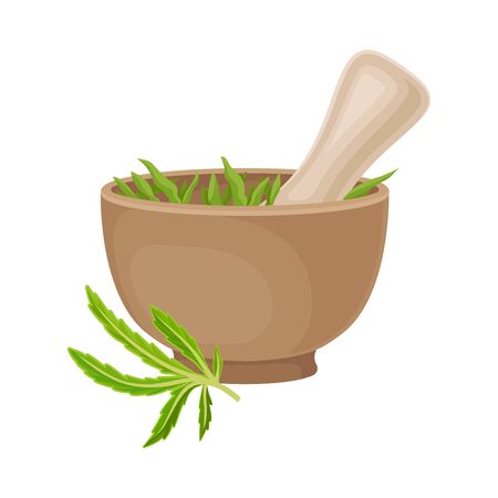 Deep Bowl With Cannabis Plant Inside Vector Illustrated Itemのイラスト素材