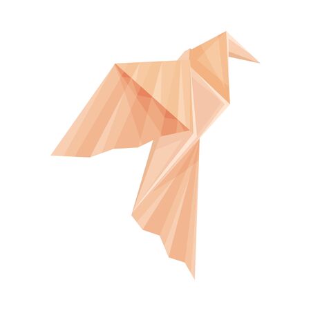 Origami Paper Bird Vector Illustration. Made of Paper Polygonal Shaped Figureのイラスト素材