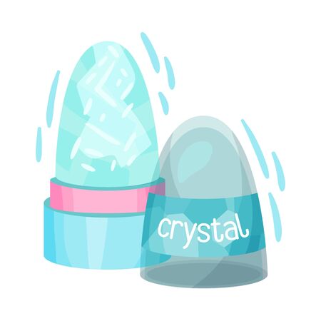 Deodorant Roll in Bottle Isolated on White Background Vector Illustration. Cosmetic Product as Personal Protection from Body Odor Conceptのイラスト素材