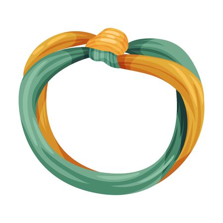Female Headband Made of Silk Material with Knot Isolated on White Background Vector Illustrationのイラスト素材