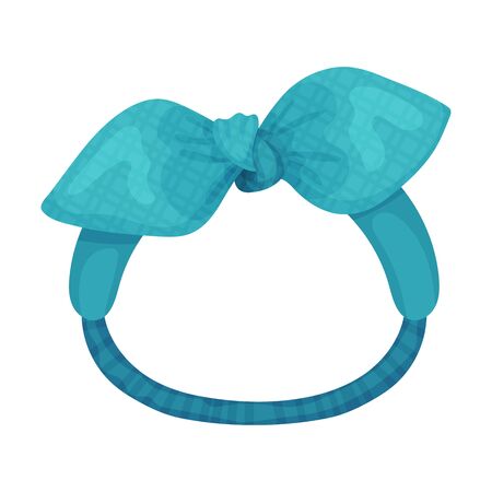 Stylish Female Headband with Bow-knot Isolated on White Background Vector Illustration. Head Accessory for Doing Hair Conceptのイラスト素材