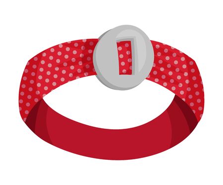 Textile Headband with Decorative Knot Isolated on White Background Vector Illustrationのイラスト素材