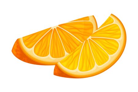 Sliced and Unpeeled Mandarin or Tangerine Fruit Isolated on White Background Vector Illustrationのイラスト素材