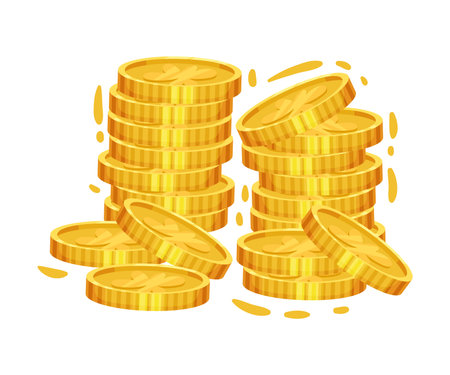 Pile of Golden Coins as Feast of Saint Patrick Symbol Vector Illustrationのイラスト素材
