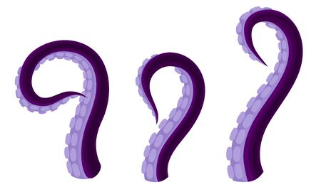 Octopus Tentacles or Limbs Wiggling and Snaking Vector Setのイラスト素材