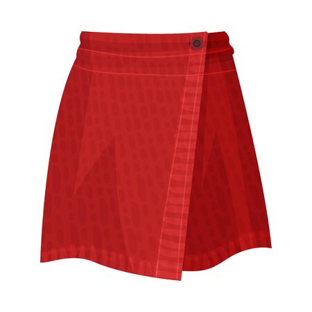 Tight Fit Red Wrap Skirt Front View Isolated on White Background Vector Illustrationのイラスト素材