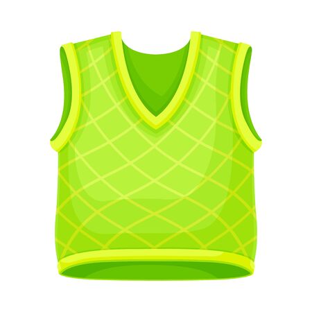 Green Sleeveless Vest as Clothes for Boys Vector Illustrationのイラスト素材