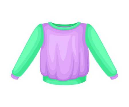 Sweater or Pullover with Long Sleeves as Clothes for Boys Vector Illustrationのイラスト素材