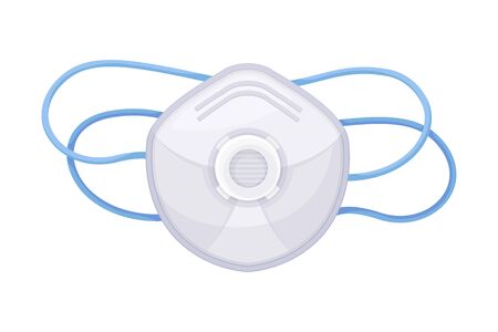 Medical Respirator or Face Mask as Virus Protection During Epidemic Wave Vector Illustrationのイラスト素材