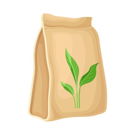 Seed in Craft Paper Package for Planting and Gardening Vector Illustrationのイラスト素材