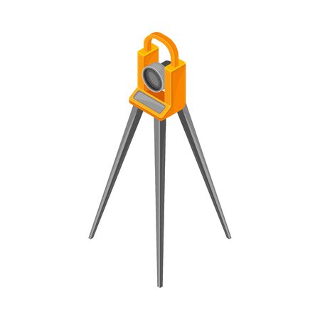 Iron Tripod as Geology Instrument for Measurement and Research Vector Illustrationのイラスト素材