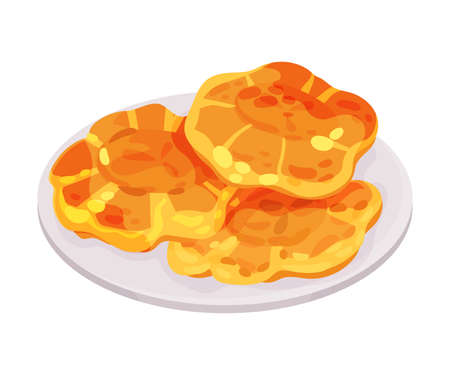 Salty Fried Plantain as Cuban Snack Illustration. Appetizing Cuban Food Plating for Restaurant Menu Conceptのイラスト素材