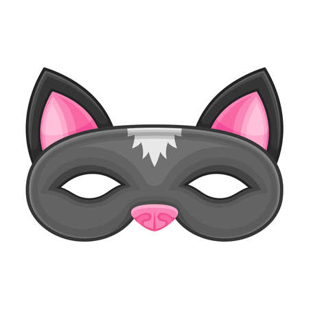 Cat Mask as Carnival or Party Attribute Vector Illustrationのイラスト素材