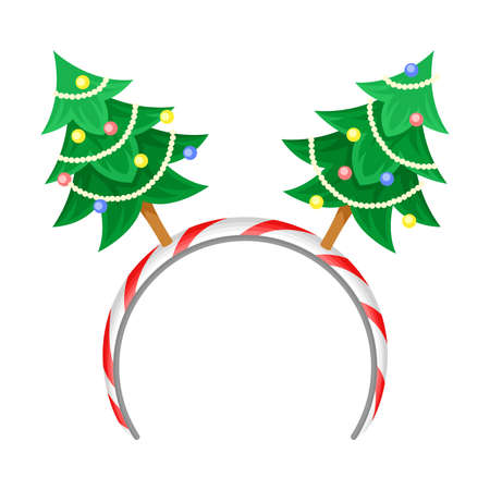 Hair Hoop or Headband with Fir Trees as Carnival or Party Attribute Vector Illustrationのイラスト素材