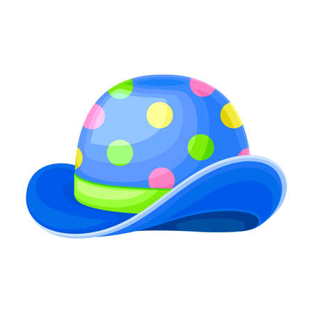 Clown Rounded Hat with Dots and Ribbon Illustrationのイラスト素材