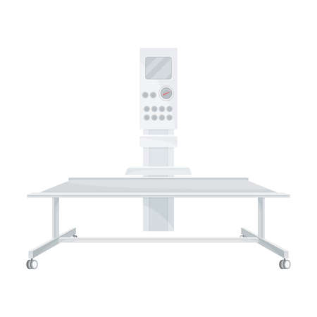 Diagnostic Medical Equipment with Display Screen and Surgical Table Vector Illustrationのイラスト素材