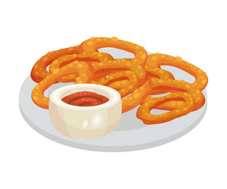 Crunchy Salted Rings as Festive Food for Oktoberfest Celebration Vector Illustrationのイラスト素材