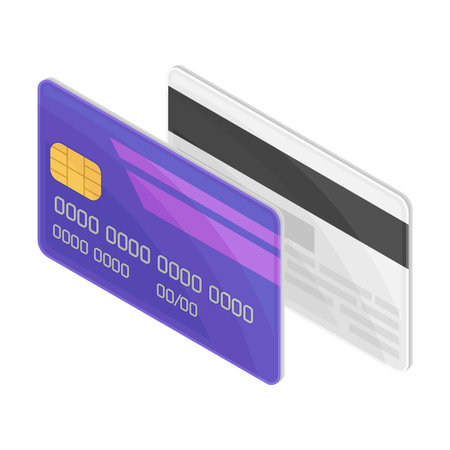 Plastic Credit or Debit Card as Payment Method Vector Isometric Illustrationのイラスト素材